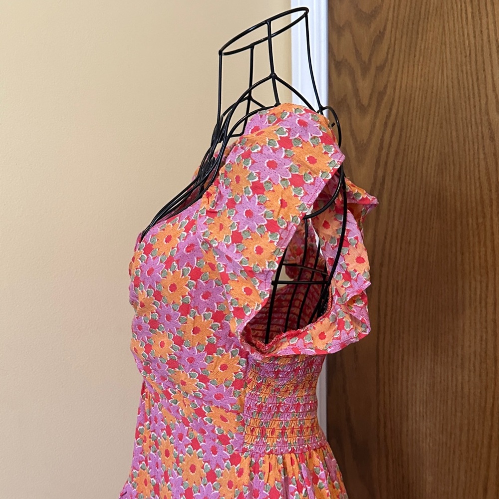 Angie Floral Pink Ruffle Dress - Picture 6 of 9